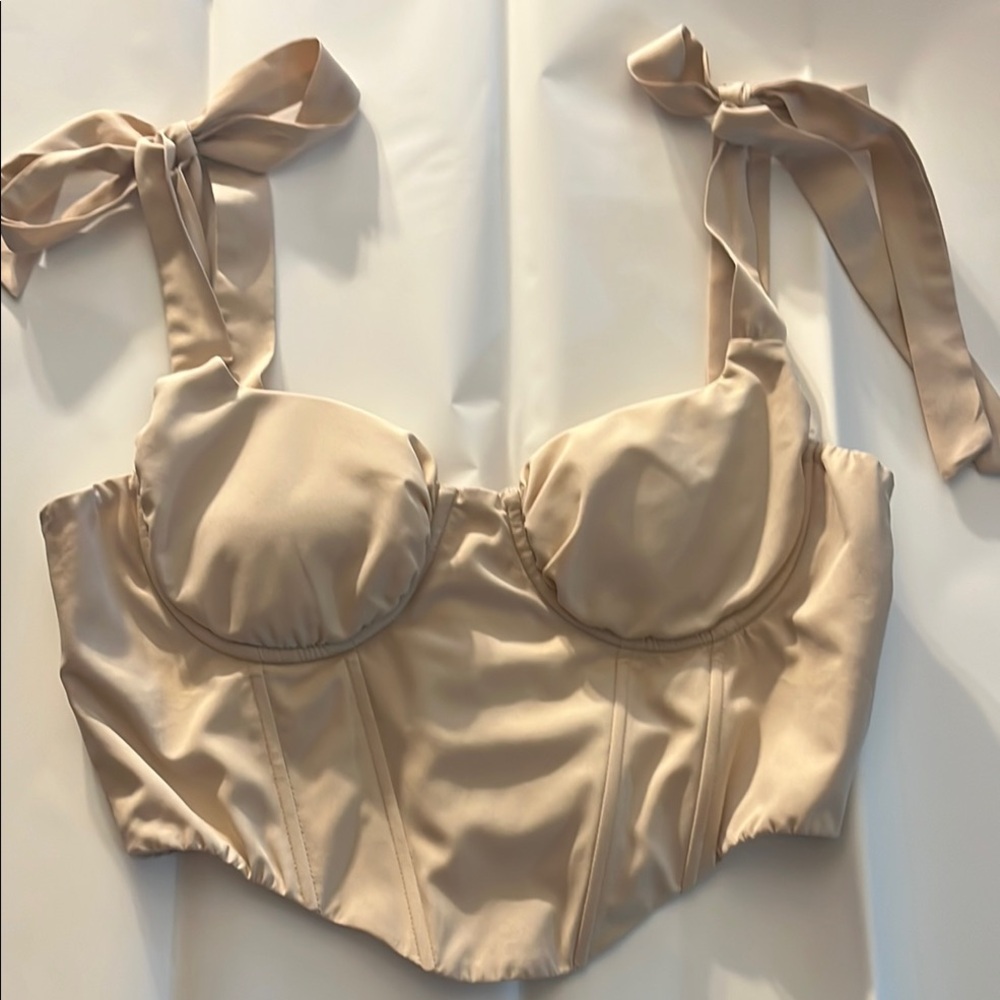 Elegant Cream Satin Bustier